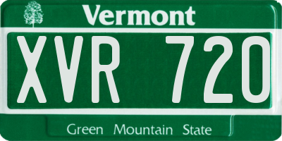 VT license plate XVR720