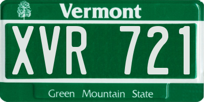 VT license plate XVR721