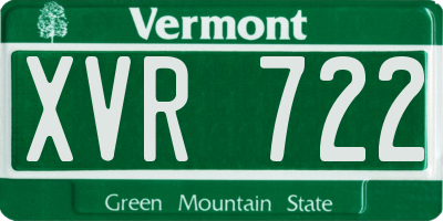 VT license plate XVR722