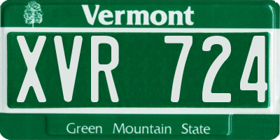 VT license plate XVR724