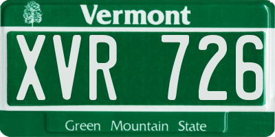 VT license plate XVR726