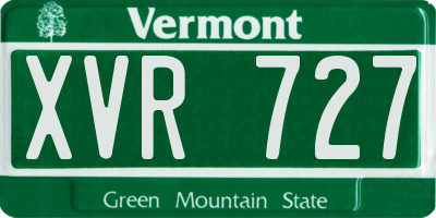 VT license plate XVR727