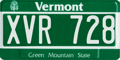 VT license plate XVR728