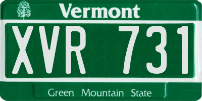 VT license plate XVR731