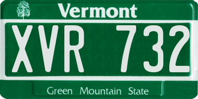 VT license plate XVR732