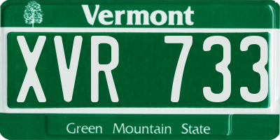 VT license plate XVR733