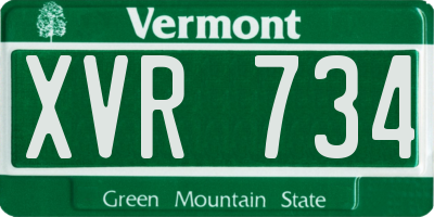 VT license plate XVR734