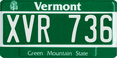 VT license plate XVR736
