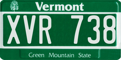 VT license plate XVR738