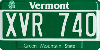 VT license plate XVR740