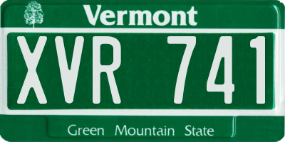 VT license plate XVR741