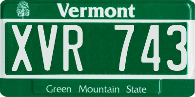 VT license plate XVR743