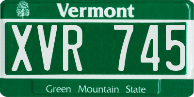 VT license plate XVR745