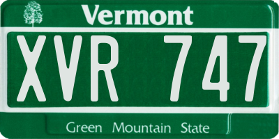 VT license plate XVR747