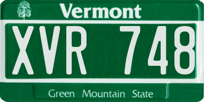 VT license plate XVR748