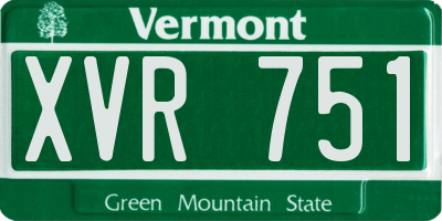 VT license plate XVR751