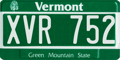 VT license plate XVR752