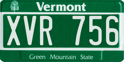 VT license plate XVR756