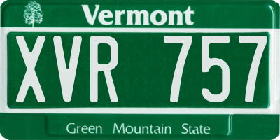 VT license plate XVR757