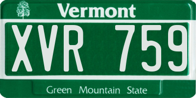VT license plate XVR759