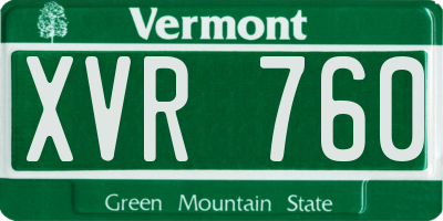 VT license plate XVR760