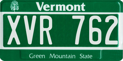 VT license plate XVR762