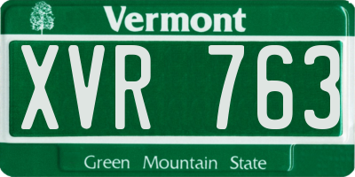 VT license plate XVR763