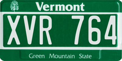 VT license plate XVR764