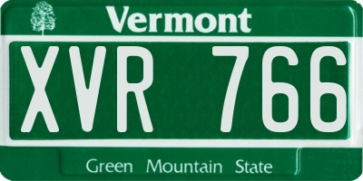 VT license plate XVR766