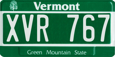 VT license plate XVR767