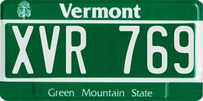 VT license plate XVR769