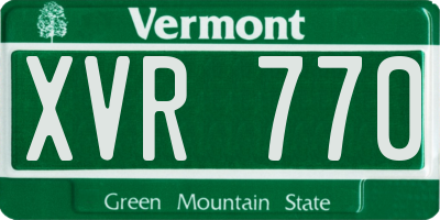 VT license plate XVR770
