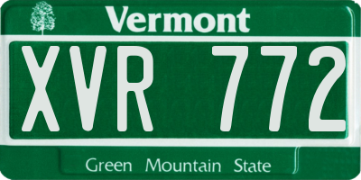VT license plate XVR772