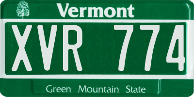 VT license plate XVR774