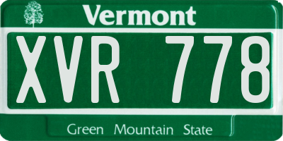 VT license plate XVR778