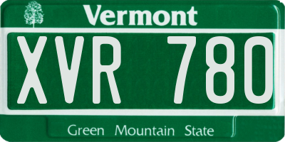 VT license plate XVR780