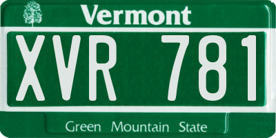 VT license plate XVR781