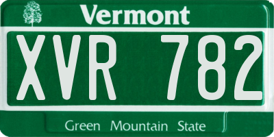VT license plate XVR782