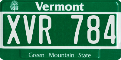 VT license plate XVR784