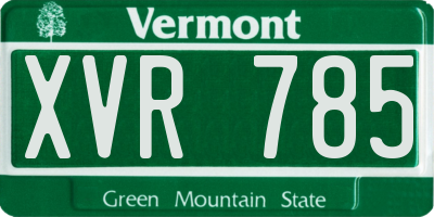 VT license plate XVR785