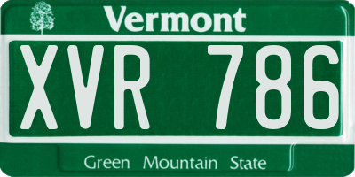 VT license plate XVR786