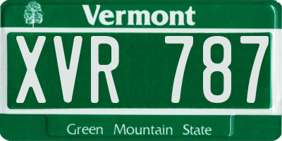 VT license plate XVR787