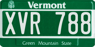 VT license plate XVR788