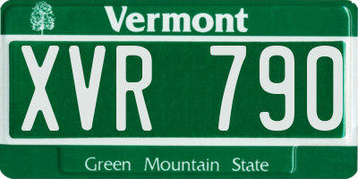 VT license plate XVR790
