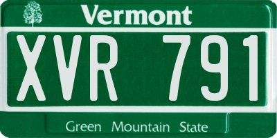 VT license plate XVR791