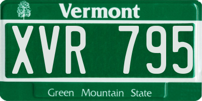 VT license plate XVR795