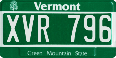 VT license plate XVR796