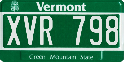 VT license plate XVR798