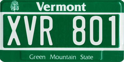 VT license plate XVR801