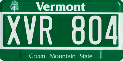 VT license plate XVR804